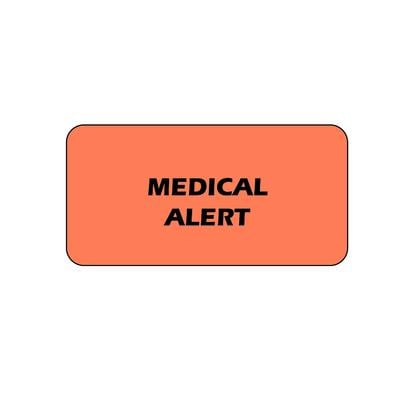 Patterson Chart Labels - DDS/MD Medical Alert, Fluorescent Red, 2" W x 1" H, 500/Roll