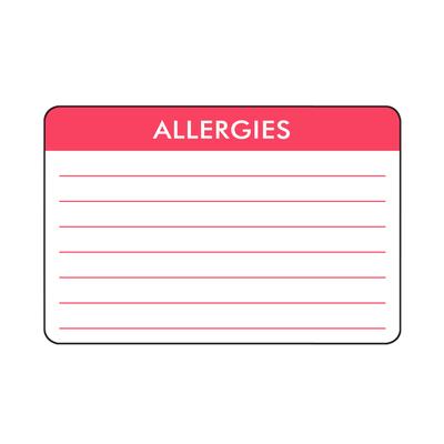 Patterson Office Supplies Chart Labels - DDS/MD - Allergies, White, 3" W x 2" H, 500/Roll