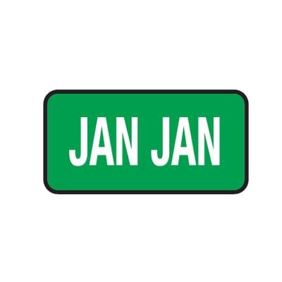 Tab® Compatible Individual Monthly Aging Label, 1" W x 1/2" H, 500/Roll - January, Dark Green