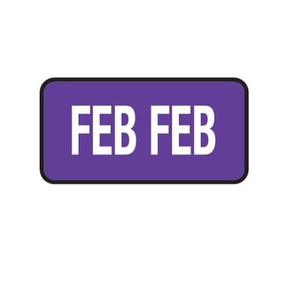 Tab® Compatible Individual Monthly Aging Label, 1" W x 1/2" H, February, Dark Blue, 500/Roll