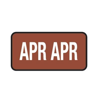 Tab® Compatible Individual Monthly Aging Label, 1" W x 1/2" H, 500/Roll - April, Brown
