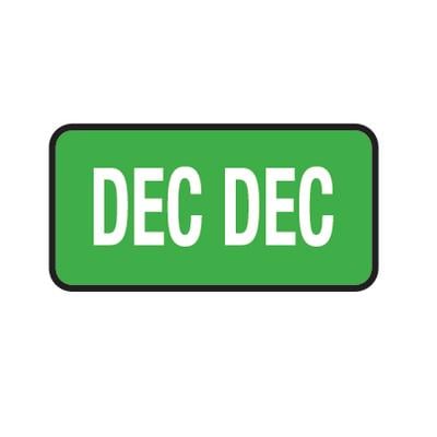 Tab® Compatible Individual Monthly Aging Label, 1" W x 1/2" H, 500/Roll - December, Light Green