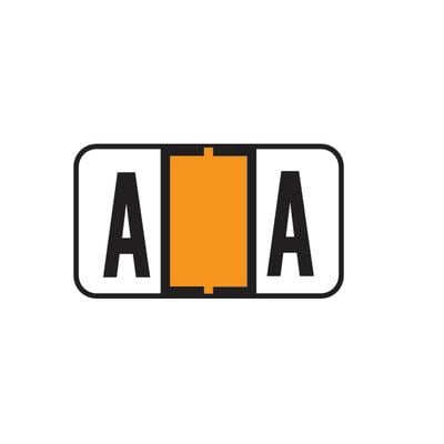 Jeter® 5800 Series Compatible Binder Alpha Label, 1-5/8" W x 15/16" H, Letter A, Orange, 240/Pkg