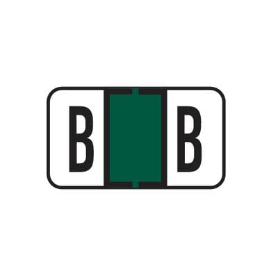 Jeter® 7100 Series Compatible File Box Alpha Label, Letter B, 1-5/8" W x 15/16" H, Dark Green, 225/Pkg