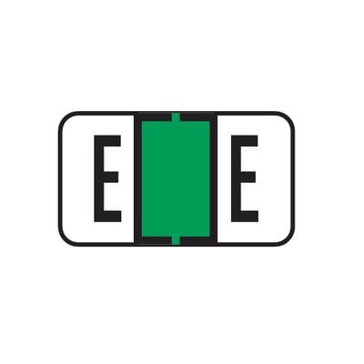 Jeter® 7100 Series Compatible File Box Alpha Label, Letter E, 1-5/8" W x 15/16" H, Light Green, 225/Pkg