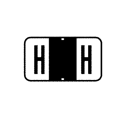 Jeter® 5800 Series Compatible Binder Alpha Label, 1-5/8" W x 15/16" H, Letter H, Black, 240/Pkg