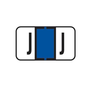 Jeter® 7100 Series Compatible File Box Alpha Label, Letter J, 1-5/8" W x 15/16" H, Dark Blue, 225/Pkg
