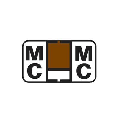 Jeter® 5800 Series Compatible Binder Alpha Label, 1-5/8" W x 15/16" H, Letter Mc, Brown/White, 240/Pkg