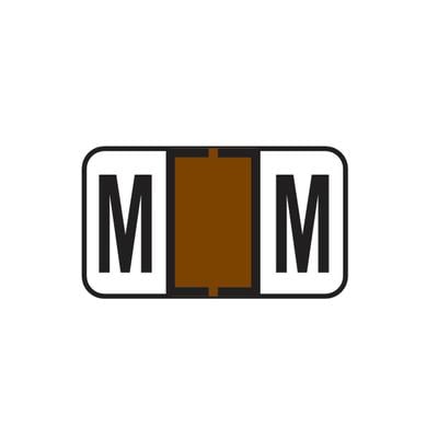 Jeter® 5800 Series Compatible Binder Alpha Label, Letter M, 1-5/8" W x 15/16" H, Brown, 240/Pkg