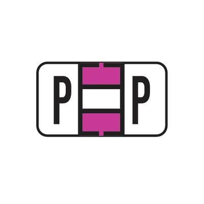 Jeter® 5800 Series Compatible Binder Alpha Label, Letter P, 1-5/8" W x 15/16" H, Purple, 240/Pkg