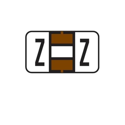 Jeter® 7100 Series Compatible File Box Alpha Label, 1-5/8" W x 15/16" H, Letter Z, Brown, 225/Pkg
