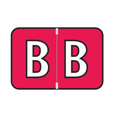 Jewel Tone™ Alpha Label, Individual Roll Letter B, 1-1/2" W x 1" H, Red, 500/Roll