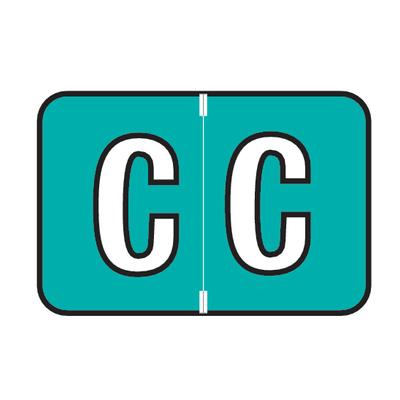 Jewel Tone™ Alpha Label, Individual Roll Letter C, 1-1/2" W x 1" H, Green, 500/Roll