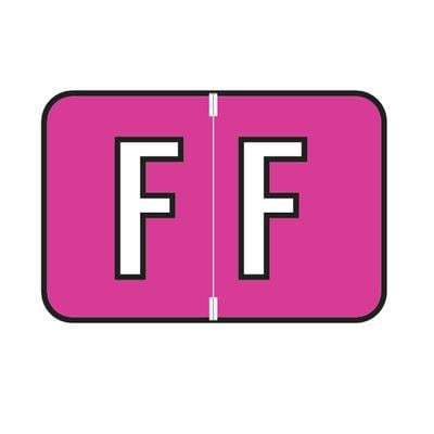 Jewel Tone™ Alpha Label, Individual Roll Letter F, 1-1/2" W x 1" H, Violet, 500/Roll