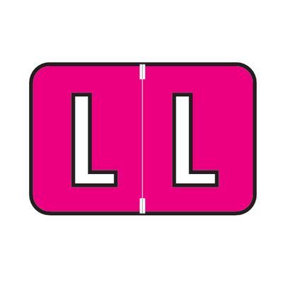 Jewel Tone™ Alpha Label, Individual File Box Letter, 1-1/2" W x 1" H, 225/Pkg - L, Pink