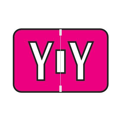 Jewel Tone™ Alpha Label, Individual File Box Letter Y, 1-1/2" W x 1" H, Pink, 225/Pkg