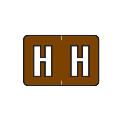 Barkley ABKM and Sycom Compatible Alpha File Box Label, 1-1/2" W x 1" H, Letter H, Brown, 225/Pkg
