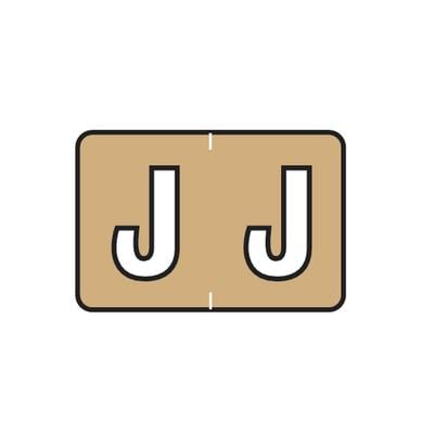Barkely ABKM and Sycom Compatible Alpha Roll Label, 1-1/2" W x 1" H, Letter J, Gold, 500/Roll