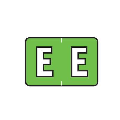 Barkely® ABKM and Sycom® Compatible Alpha Roll Label, 1-1/2" W x 1" H, Letter E, Green, 500/Roll