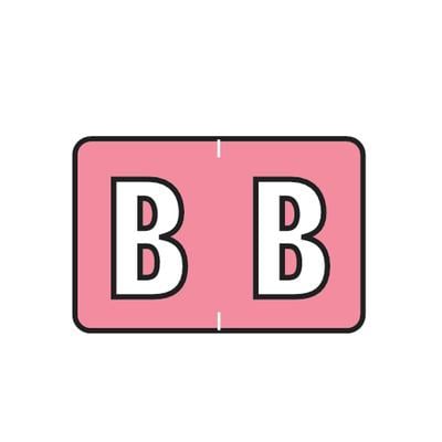 Barkely® ABKM and Sycom® Compatible Alpha Roll Label, 1-1/2" W x 1" H, Letter B, Pink, 500/Roll