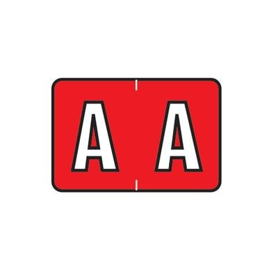 Barkley ABKM and Sycom Compatible Alpha File Box Label, 1-1/2" W x 1" H, Letter A, Red, 225/Pkg