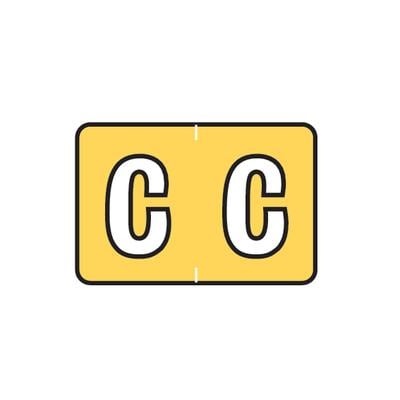 Barkely® ABKM and Sycom® Compatible Alpha Roll Label, 1-1/2" W x 1" H, Letter C, Yellow, 500/Roll