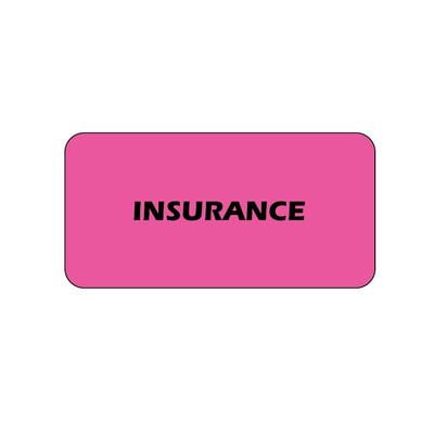 Insurance Information At a Glance Labels, Fluorescent Pink, 2" W x 1" H, 500/Roll