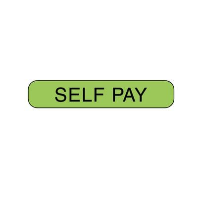 Insurance Information At a Glance Labels, Self Pay, Fluorescent Green, 2" W x 3/8" H, 500/Roll