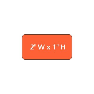 Custom Label, 2" W x 1" H, 1,000/Pkg (2 Rolls), Multiple Colors Available