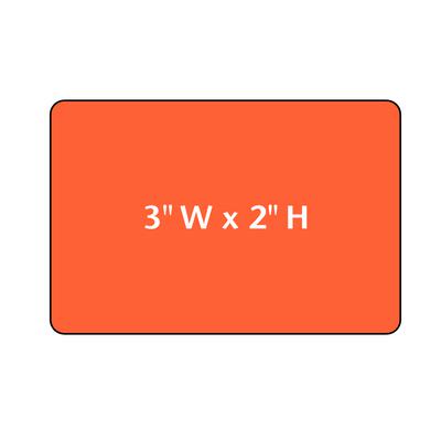 Custom Label, 3" W x 2" H, 1,000/Pkg (2 Rolls), Multiple Colors Available