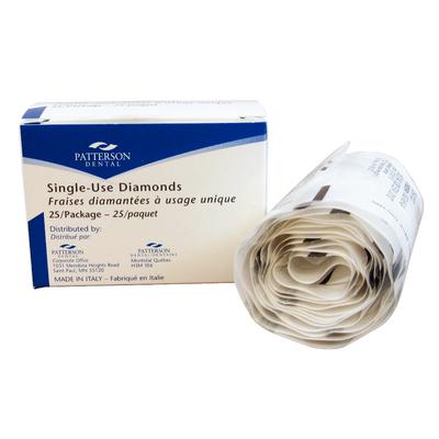 Patterson® Disposable Diamond Bur, FG, Coarse, Green, Cylinder Flat End, 1.0 mm Diameter, 3.0 mm Length, 25/Pkg, #835-010C