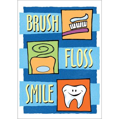 Dental Best Sellers 3 & 4-Up Laser Postcards, Brush Floss Smile, 4-1/4" W x 5-1/2" H, 100/Pkg