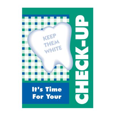 Reminder (DDS) 4-Up Laser Postcards, It's Time...Keep Them White, 4-1/4" W x 5-1/2" H, 100/Pkg