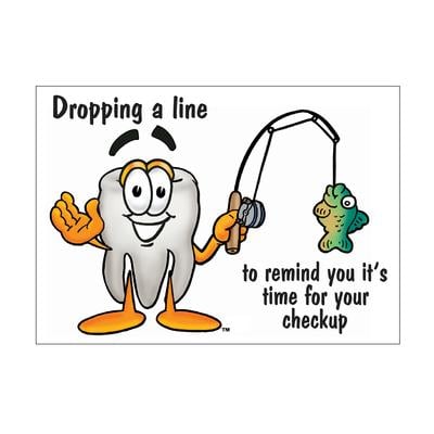 Reminder (DDS) Personalized Postcards, Dropping A Line, 6" W x 4-1/4" H, Full Color, 100/Pkg