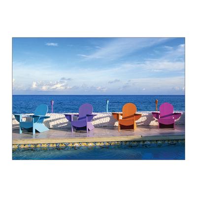 Summer Personalized Postcards, Colorful Chairs By Pool, 6" W x 4-1/4" H, 100/Pkg