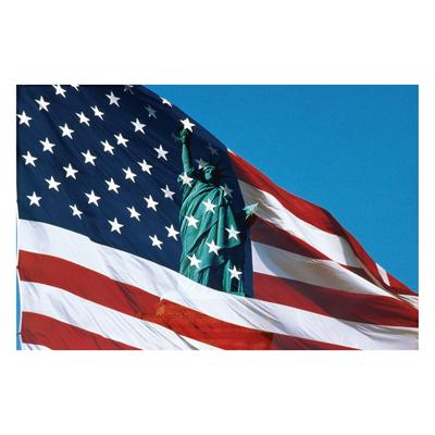 Patriotic 4-Up Laser Postcards, Patriotic Flag with Statue of Liberty, 5-1/2" W x 4-1/4" H, 100/Pkg