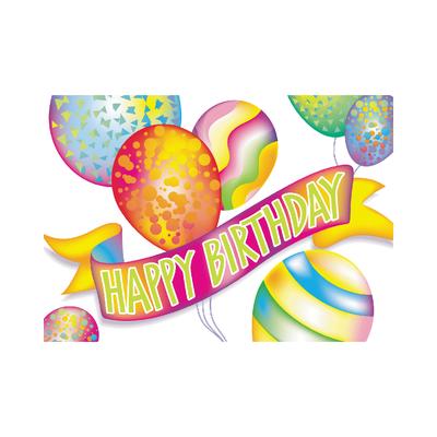 Birthday (DDS/MD) Personalized Postcards, Banner and Balloons, 6" W x 4-1/4" H, 100/Pkg