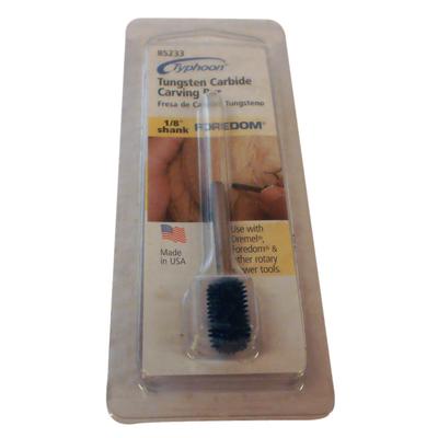 Typhoon® Tungsten Carbide Bur, Cylinder Shape, 5/16" Head Diameter, 1/2" Head Length, 3.18 mm (1/8") Shank, Fine Grit (Blue)