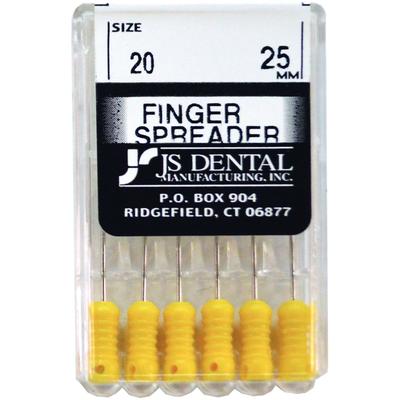 Finger Spreaders, Stainless Steel, 25mm, Size 20, ISO Color-Coded Plastic Handle, 6/Pkg