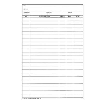 Peg-Log Ledger Cards, 2-Sided, 5-1/2" x 8-1/2", White, 100/Pkg
