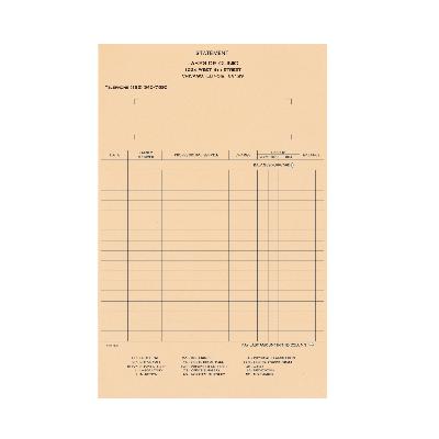 Accu-Log One-Write Ledger Cards, Personalized, 5-1/2" x 8-1/2", Buff, 500/Pkg