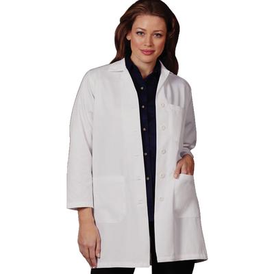 Fashion Seal Healthcare® Ladies' Skimmer Length Lab Coat, White, Large, 1/Pkg