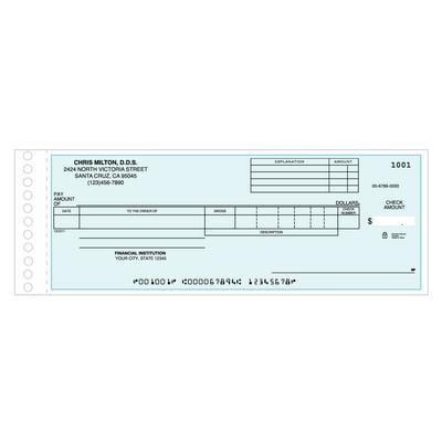Dual Purpose Checks for Safeguard®, 1 Part, 8-3/4" W x 3-3/10" H, 250/Pkg