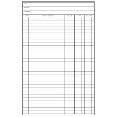 Vertical Ledger Card, 2-Sided, 5-1/2" W x 8-1/2" H, 110 lb White Stock, 500/Pkg