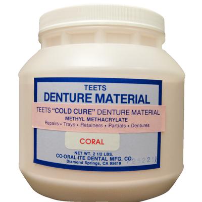 Teets Cold Cure Denture Resin Powder, Coral, 2.5 lb, Co-Oral-Ite