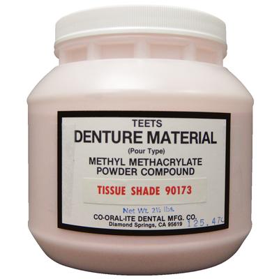 Teets Denture Material – Pour Type, Powder – Tissue Shade, 2-1/2 lb