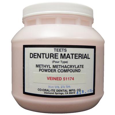 Teets Denture Material – Pour Type, Powder – Veined Shade, 2-1/2 lb
