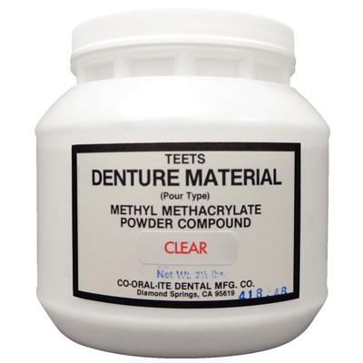 Teets Denture Material – Pour Type, Powder – Clear, 2-1/2 lb