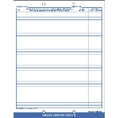 Complete Preassembled Dental System and Individual Forms - Health History Update, Blue, 8-1/2" W x 11" H, 100/Pkg