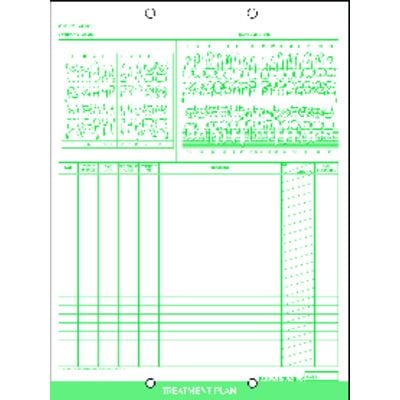 Complete Preassembled Dental System and Individual Forms - Treatment Plan with Chart, Green, 8-1/2" W x 11" H, 100/Pkg